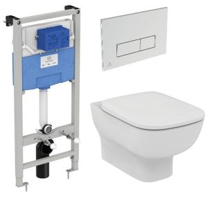 Комплект 4в1: Инсталляция, панель смыва, унитаз с крышкой-сиденьем Ideal Standard Esedra K20082004