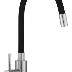 Смеситель для кухни, гибкий излив, черный ESKO Snake K44 B