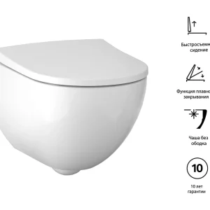 Комплект 2в1: Унитаз 500.605.01.2 с крышкой-сиденьем 500.600.01.2 Geberit Acanto K24042905